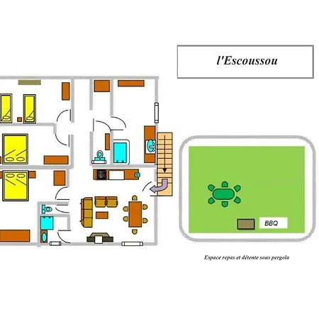 דירה L'escoussou 110m2, 3etoiles, 3ch, Charme, Nature, Piscine Chauffee, Sud Ardeche